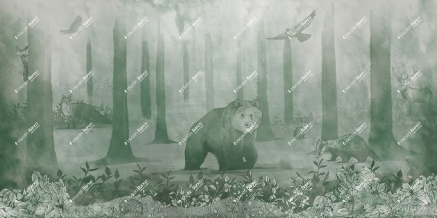 Inkiostro Bianco INKISRG2501 InKids Shivelight - mural leśny ze zwierzętami