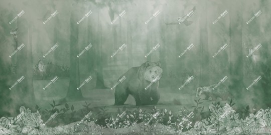 Inkiostro Bianco INKISRG2502 InKids Shivelight - mural leśny ze zwierzętami