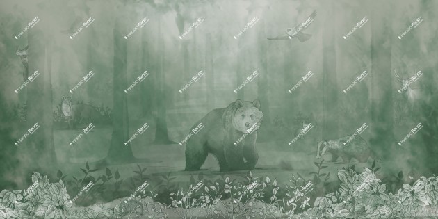 Inkiostro Bianco INKISRG2502 InKids Shivelight - mural leśny ze zwierzętami