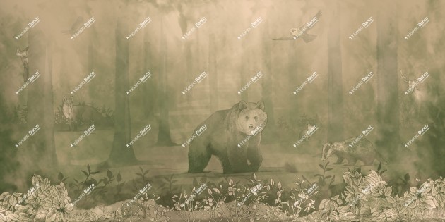 Inkiostro Bianco INKISRG2503 InKids Shivelight - mural leśny ze zwierzętami