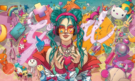 Inkiostro Bianco INKATRO2501 InKids Girl - mural w stylu pop art.