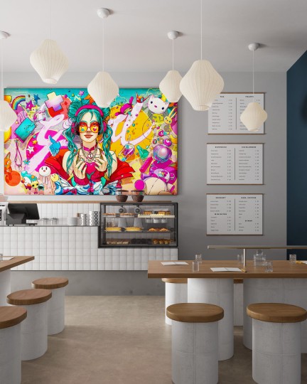 Inkiostro Bianco INKATRO2501 InKids Girl - mural w stylu pop art.