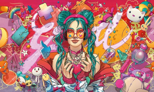 Inkiostro Bianco INKATRO2502 InKids Girl - mural w stylu pop art.