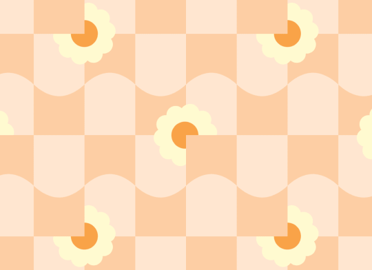 Hovia GE5709PI11R Petal Pop Peach - tapeta w kwiaty i geometryczny wzór retro