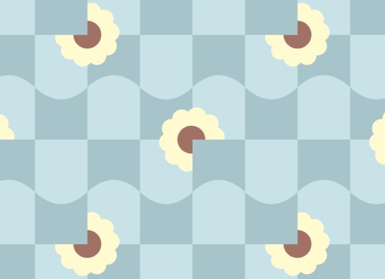 Hovia GE5710BU11R Petal Pop Blue - tapeta w kwiaty i geometryczny wzór retro