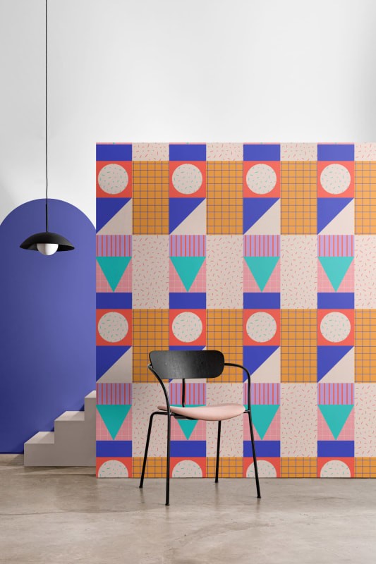 Hovia RP0046BI05R Carlton - tapeta w geometryczny wzór w stylu retro