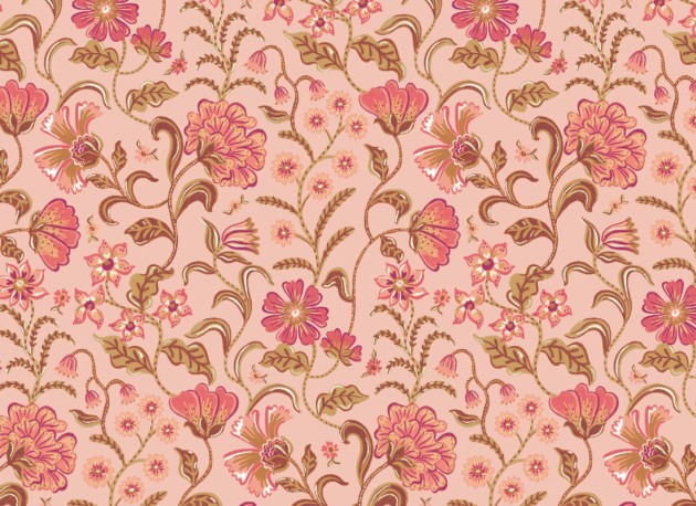 Hovia FL5658PI07R Anika Pink - tapeta w kwiaty w stylu indyjskim