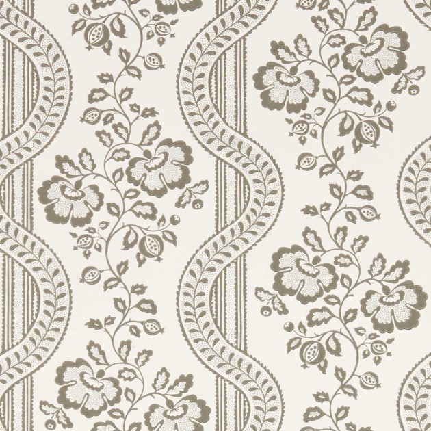 Sanderson 217431 Country Woodland Aubrey Raw Chocolate - tapeta botaniczny szlak