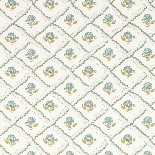 Sanderson 217440 Country Woodland Fairdown Forest - tapeta w kratownicę z kwiatkami