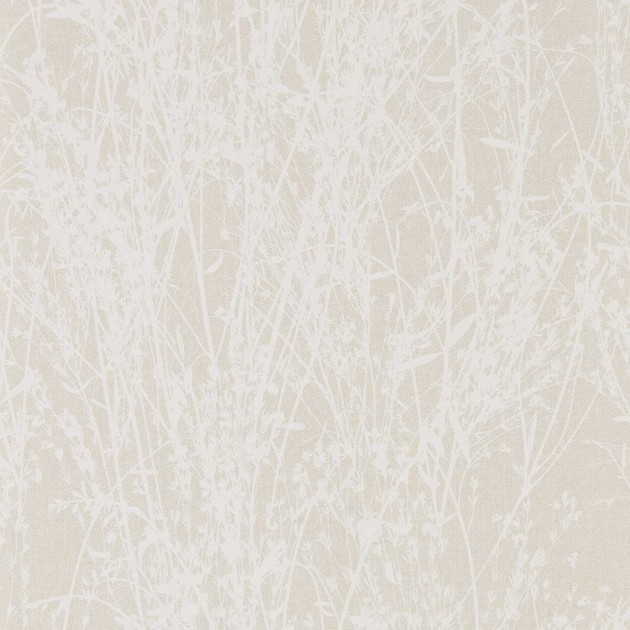 Sanderson 215695 Country Woodland Meadow Canvas White - tapeta w źdźbła trawy