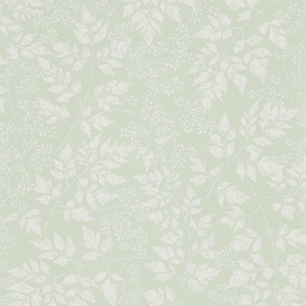 Sanderson 216372 Country Woodland Spring Leaves Celadon - tapeta w liście
