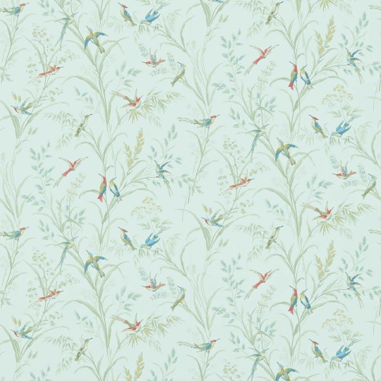 Sanderson 214082 Country Woodland Tuileries Sage - tapeta w kolibry