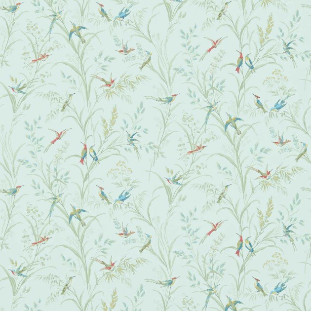 Sanderson 214082 Country Woodland Tuileries Sage - tapeta w kolibry