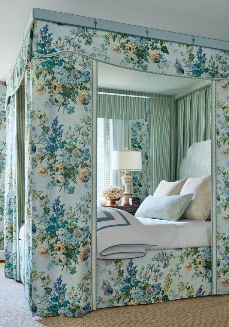 Anna French AT16134 Belvedere Garden Club Blue - tapeta w bukiety kwiatów