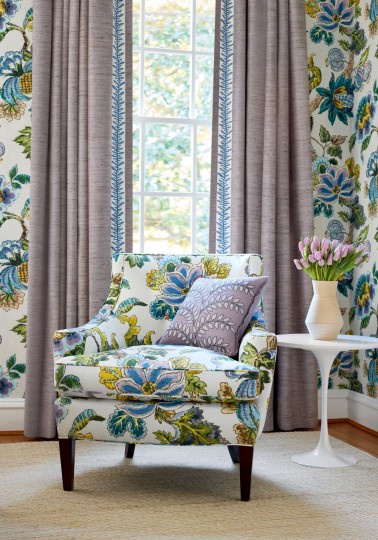 Anna French AT16139 Belvedere Stockbridge Apricot and Slate - tapeta w stylizowane kwiaty