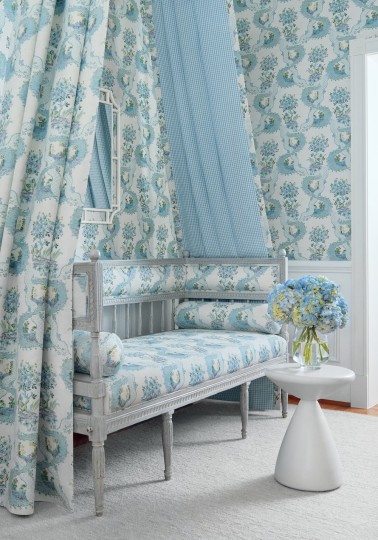 Anna French AT16158 Belvedere Antoinette Beige - tapeta w kwiaty i wstążki