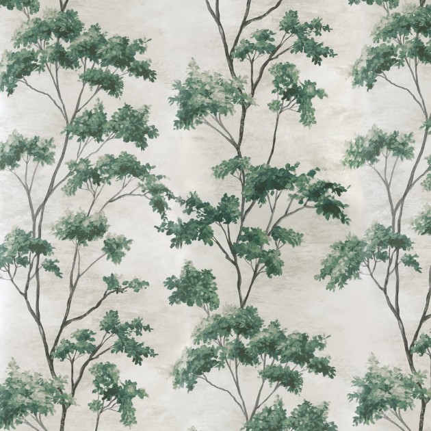 Anna French AT16169 Belvedere Dalton Green on Pearl - tapeta w gałęzie