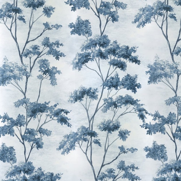 Anna French AT16170 Belvedere Dalton Blue and White on Pearl - tapeta w gałęzie