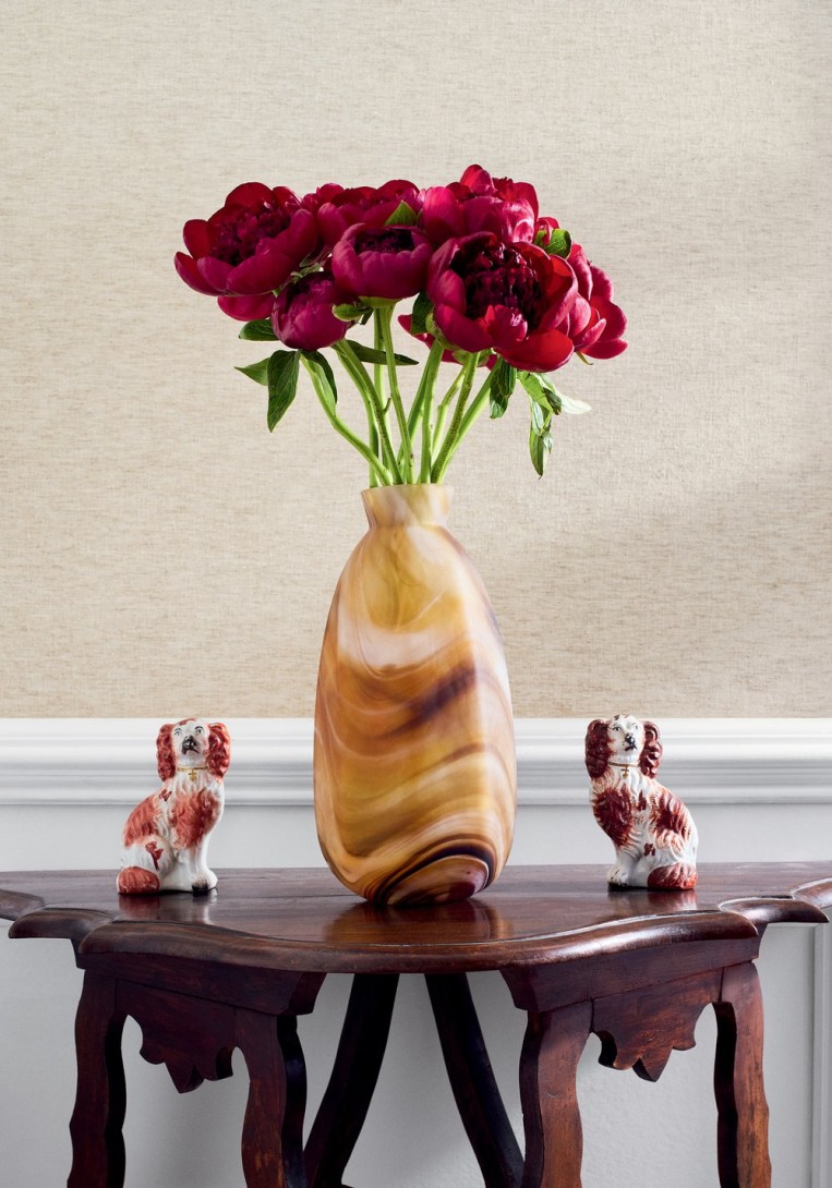 Anna French AT16151 Belvedere Deauville Linen Charcoal - lniana tapeta