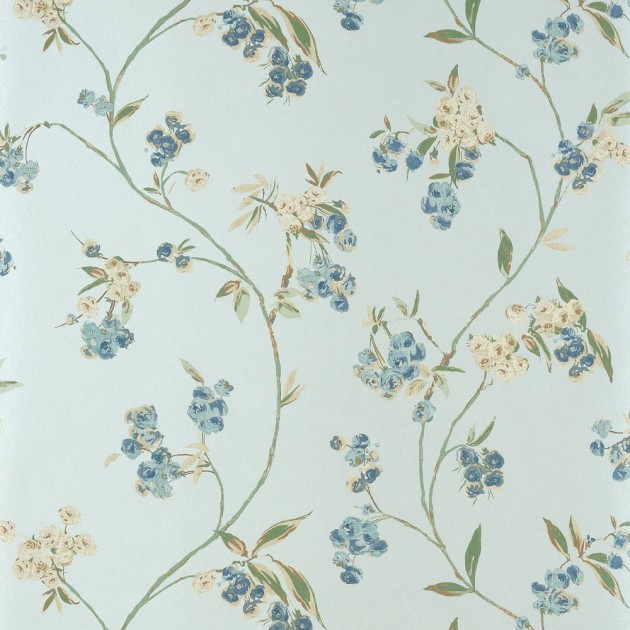 Anna French AT16153 Belvedere Edo Bloom Blue on Pearl - tapeta w kwiaty wiśni