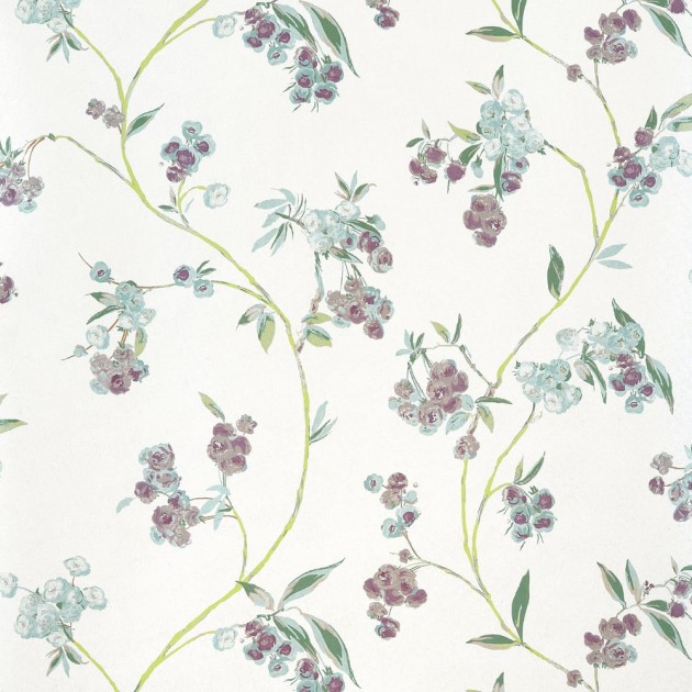 Anna French AT16154 Belvedere Edo Bloom Lavender on Pearl - tapeta w kwiaty wiśni