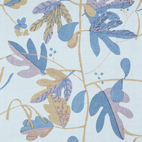 Thibaut T16210 Kismet Matisse Leaf Lavender and Blue - tapeta w liście