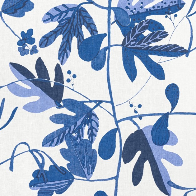 Thibaut T16211 Kismet Matisse Leaf Blue and White - tapeta w liście