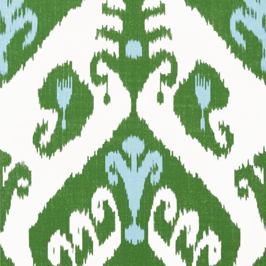 Thibaut T16246 Kismet Indies Ikat Green - tapeta w ornamenty inspirowane ikatem