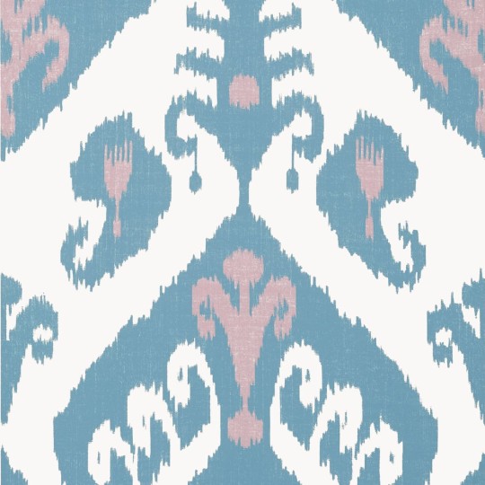 Thibaut T16249 Kismet Indies Ikat Lavender and French Blue - tapeta w ornamenty inspirowane ikatem