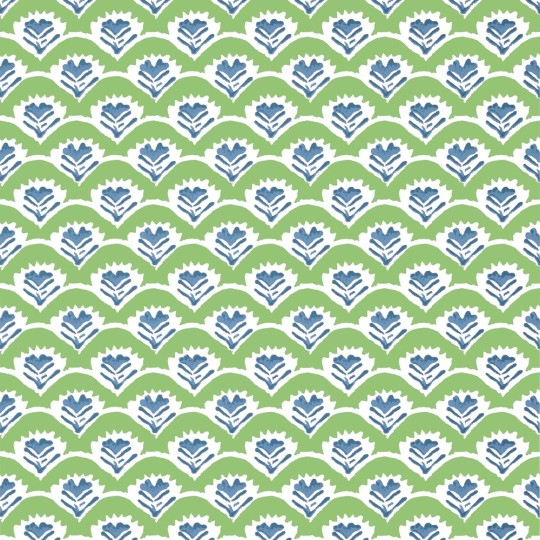 Thibaut T16251 Kismet Emily Green and Blue - tapeta w stylizowane kwiaty