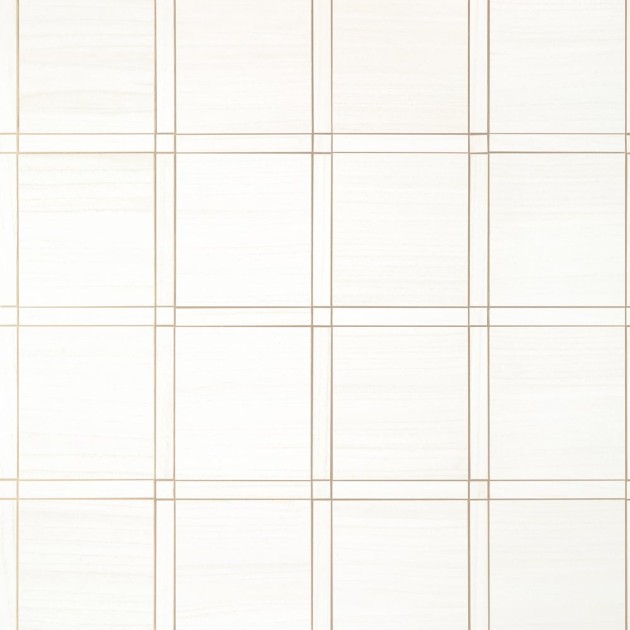 Thibaut T41000 Modern Resource 4 Wood Panel White and Metallic Pewter - tapeta z forniru drewnianego