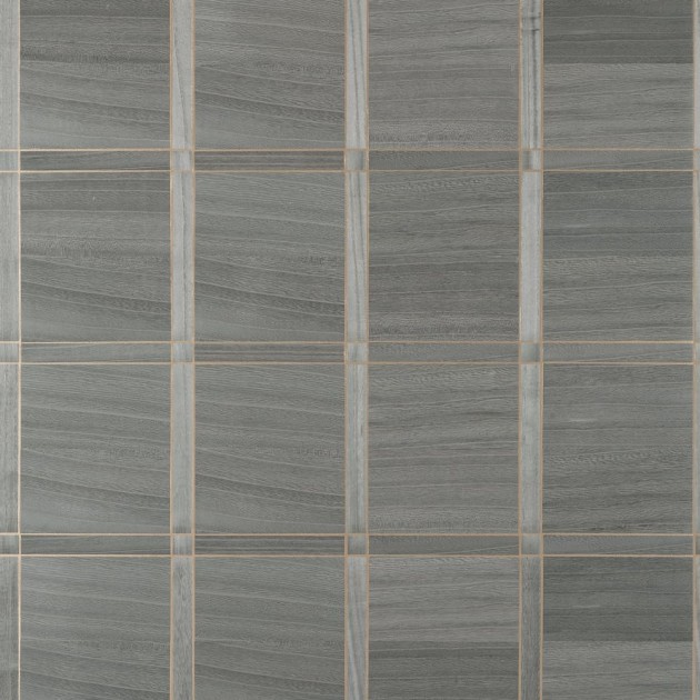 Thibaut T41001 Modern Resource 4 Wood Panel Charcoal and Metallic Gold - tapeta z forniru drewnianego