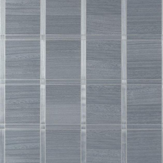 Thibaut T41004 Modern Resource 4 Wood Panel Cadet and Metallic Pewter - tapeta z forniru drewnianego