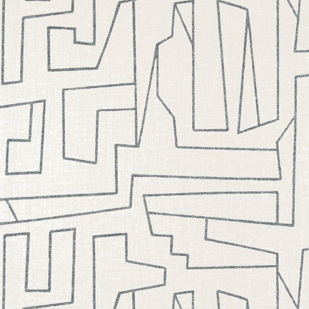 Thibaut T41030 Modern Resource 4 Matrix Black on Beige - tapeta imitująca tkaninę w abstrakcyjne linie
