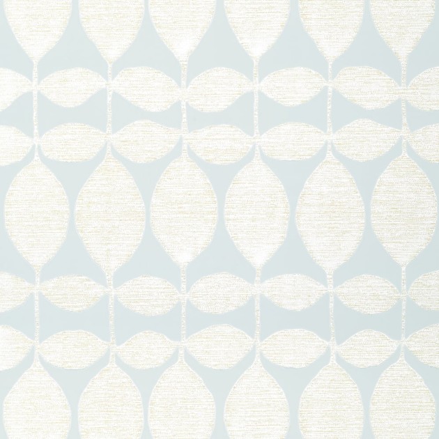 Thibaut T41043 Modern Resource 4 Lola Pearl on Soft Blue - tapeta w liście