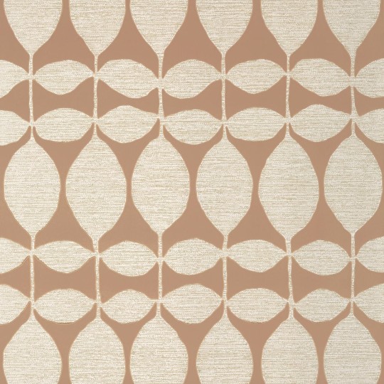 Thibaut T41046 Modern Resource 4 Lola Metallic Pewter on Rust - tapeta w liście