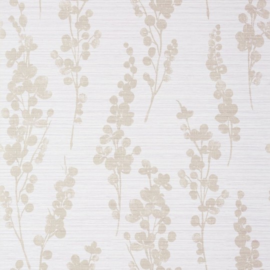 Thibaut T41052 Modern Resource 4 Spring Blooms Metallic Pewter on Lavender - tapeta strukturalna w roślinny motyw