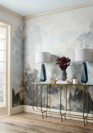 Thibaut TM41054 Modern Resource 4 Twilight Mural Neutral - mural w roślinny krajobraz