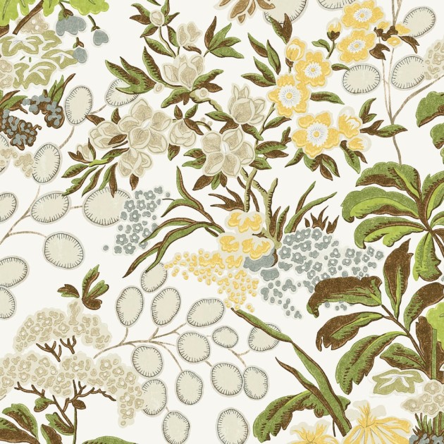 Thibaut T42035 Sojourn Meadow Green - tapeta w kwiaty