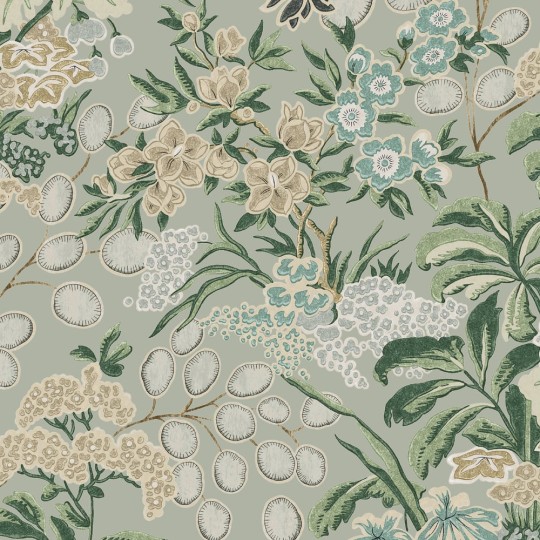 Thibaut T42039 Sojourn Meadow Sage - tapeta w kwiaty