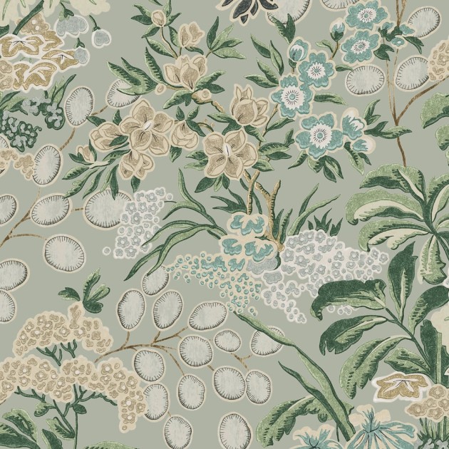 Thibaut T42039 Sojourn Meadow Sage - tapeta w kwiaty