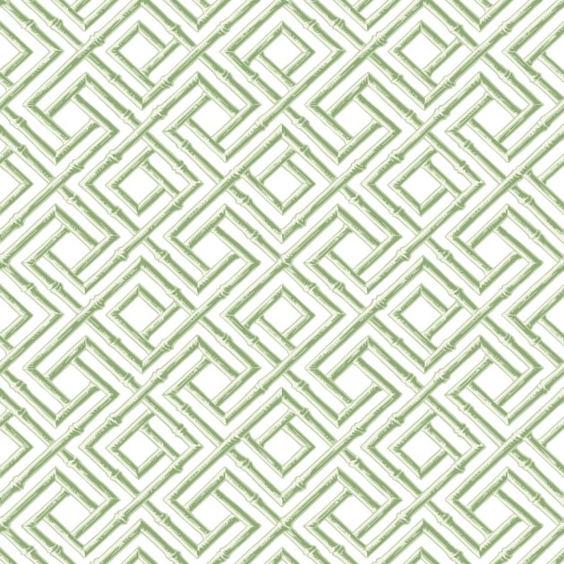 Thibaut T42049 Sojourn French Lattice Green - tapeta w bambusową kratownicę