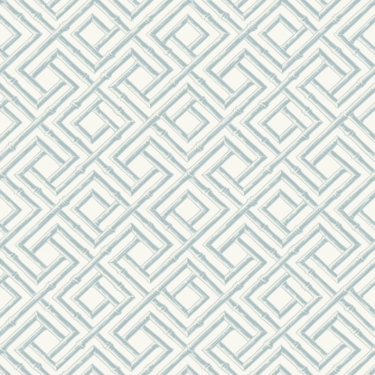 Thibaut T42050 Sojourn French Lattice Spa Blue - tapeta w bambusową kratownicę