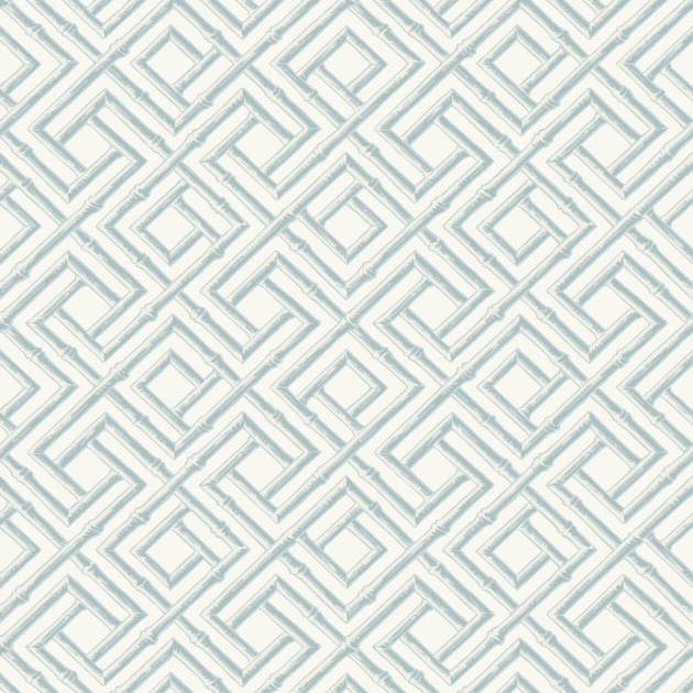 Thibaut T42050 Sojourn French Lattice Spa Blue - tapeta w bambusową kratownicę