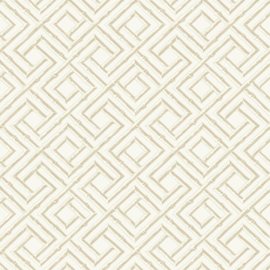 Thibaut T42051 Sojourn French Lattice Cream - tapeta w bambusową kratownicę