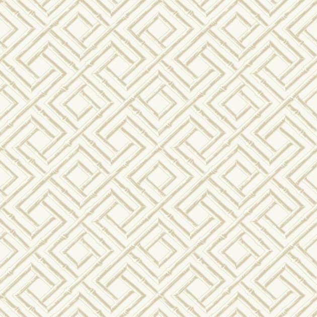 Thibaut T42051 Sojourn French Lattice Cream - tapeta w bambusową kratownicę
