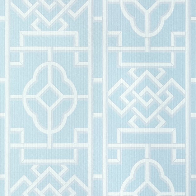 Thibaut T13311 Pavilion Gateway Spa Blue - tapeta w geometryczny motyw