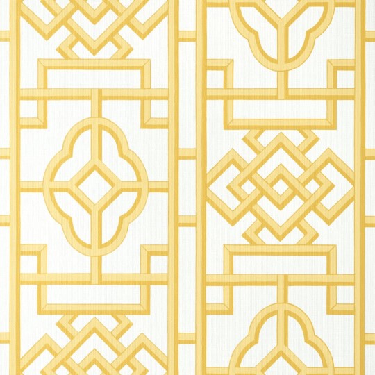 Thibaut T13312 Pavilion Gateway Yellow - tapeta w geometryczny motyw