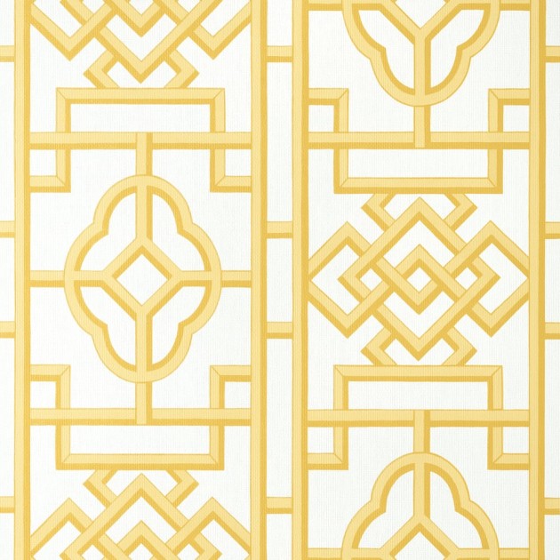Thibaut T13312 Pavilion Gateway Yellow - tapeta w geometryczny motyw