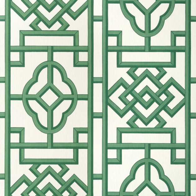 Thibaut T13313 Pavilion Gateway Emerald - tapeta w geometryczny motyw